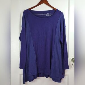 Lane Bryant Livi Royal Blue Knit Athletic Workout Top Plus 18/20
